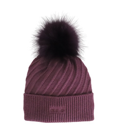 Calikids Hat with PomPom Eggplant