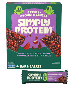 Simply Protein Plant Based Snack Bars Dark Chocolate Almond 