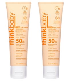 thinkbaby SPF 50 Clear Zinc Sunscreen for Sensitive Skin Bundle