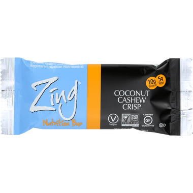 Zing Bars Coconut Cashew Crisp Nutrition Bars Zing Bars Coconut Cashew Crisp Nutrition Bars