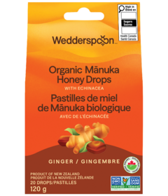 Wedderspoon Organic Manuka Honey Drops Ginger
