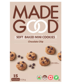 image of MadeGood Chocolate Chip Soft Baked Mini Cookies Club Pack with sku:222365