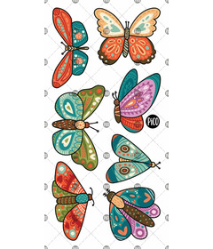 PiCO Temporary Tattoos Rainbow Butterflies