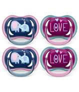 Philips AVENT Ultra Air Pacifier Steel Blue Elephant et Pink Hello