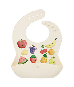 Glitter & Spice Silicone Food Bib Kawaii Fruits