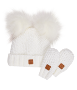 Kombi Infant Adorable Hat & Mitt Set White