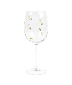 Harman Bow Embellished Classic Wine Glass Gold