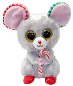Ty Inc Beanie Boos Gouda Chrismas Mouse With Candy Cane