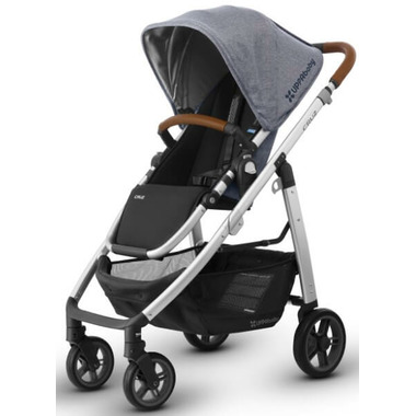 Download Uppababy Cruz Stroller - Gregory (Blue Melange/Silver/Saddle Leather) PNG