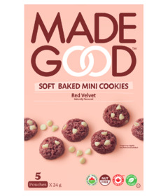image of MadeGood Soft Baked Mini Cookies Red Velvet with sku:181835