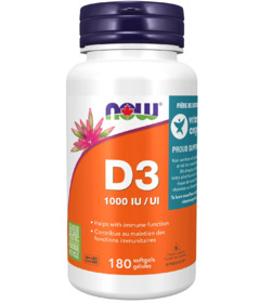 image of NOW Vitamin D-3 1000UI with sku:18722