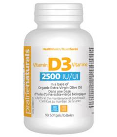 Prairie Naturals Vitamin D3 2500 IU Softgels 