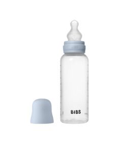image of BIBS Round Silicone Medium Flow Baby Bottle Baby Blue with sku:330249