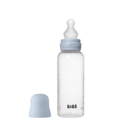 BIBS Round Silicone Medium Flow Baby Bottle Baby Blue