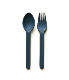 Minika Wheat Straw Utensil Set Indigo