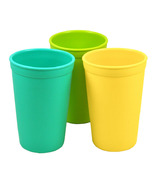 Tasses à boire Re-Play aqua, jaune soleil et vert lime
