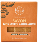 Crate 61 Organics Savon en barre au gingembre et à la cardamome