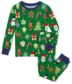 Hatley Little Blue House Kids Pajama Set Paper Cut Christmas