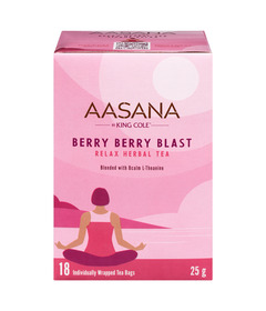 Aasana Berry Berry Blast Relax Herbal Tea with L-Theanine