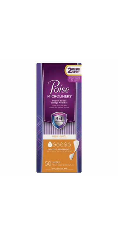 Buy Poise Daily Microliners Incontinence Panty Liners Lightest Absorbency  Long at