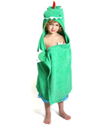 ZOOCCHINI Kids Plush Terry Hooded Bath Towel Dinosaur