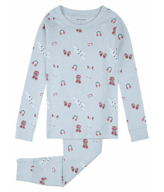 Petit Lem PJ Set Light Blue with Ski Gear Print