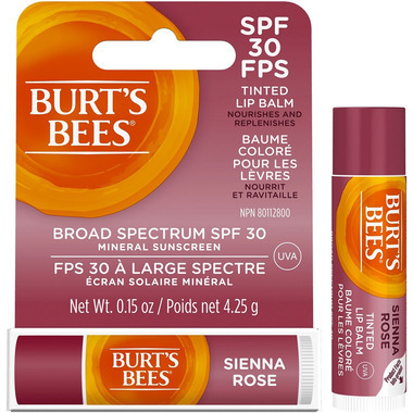 Buy Burt's Bees 100% Natural Origin Tinted Lip Balm SPF 30 Sienna Rose -  Rasberry red at