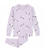 petit lem Baby Top + Pant Set PJ en tricot Licornes violettes claires