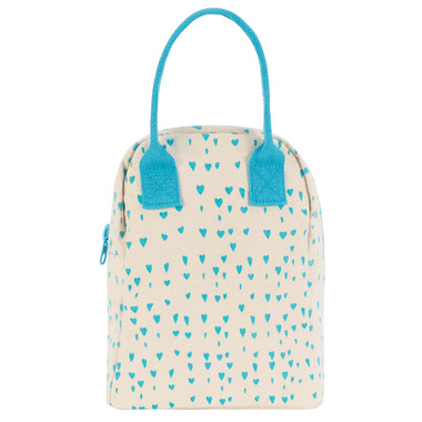 Fluf Zippered Lunch Blue Hearts Fluf Zippered Lunch Blue Hearts