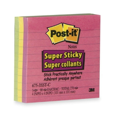 3M Post-it Super Sticky Tropical Colours Lined Pads 3M Post-it Super Sticky Tropical Colours Lined Pads