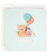 Hallmark Signature Disney Baby Shower Card Winnie the Pooh and Piglet