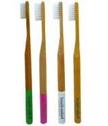Naked brosse à dents en bambou 4-paquet enfants doux 