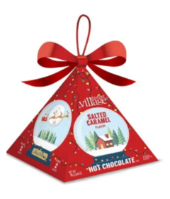 Gourmet Du Village Hot Chocolate Snowglobe Pyramid Ornament