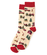 Hatley Men's Crew Socks Christmas Tree Farm