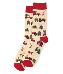 image of Hatley Men's Crew Socks Christmas Tree Farm with sku:312540