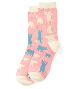 Hatley Women's Crew Sock Pink Polar Bears