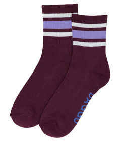 BAGGU Ribbed Sock Mahogany Stripe
