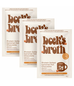 image of Beck's Broth Protein Bone Broth Salted Caramel Hot Chocolate Powder Bundle with sku:332443