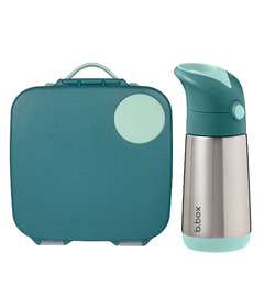 b.box Lunch Box & Water Bottle Emerald Forest Bundle