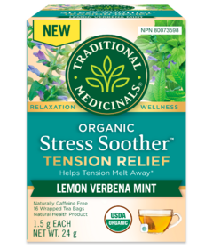 Traditional Medicinals Stress Soother Tension Relief Tea Lemon Verbena Mint