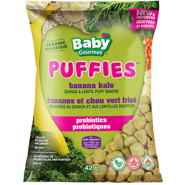 Buy Baby Gourmet Puffies Probiotics Banana Kale Puff Snacks from Canada ...