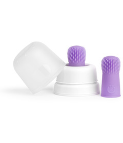 Ubbi Finger Toothbrush and Case Purple