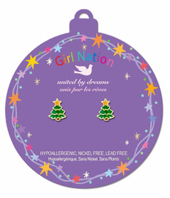 Girl Nation Enamel Stud Earrings Christmas Tree