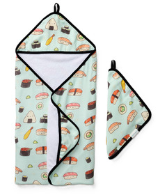 Loulou Lollipop Hooded Towel Set Sushi