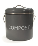 Poubelle à compost KitchenBasics + filtre à charbon gris