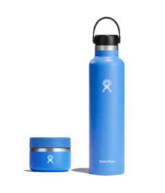 Ensemble Cascade contenant un contenant alimentaire Hydro Flask et une bouteille à goulot standard