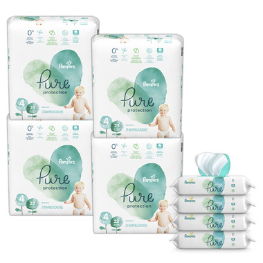 Buy Pampers Pure Protection Diaper & Wipes Bundle Size 4 at