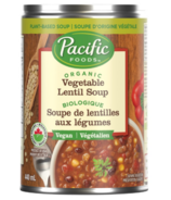 Soupe aux lentilles aux légumes biologiques et copieuse Pacific Foods