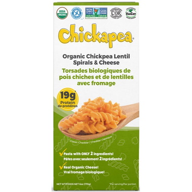 Chickapea Pasta Organic Lentil Spirals & Cheese