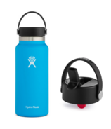 Hydro Flask Wide Mouth Pacific 2.0 32oz with Flex Straw Lid Bundle